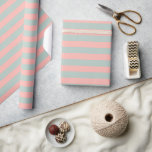 Stilvolle Pfirsichfarben und Aquamarine Pastelltön Geschenkpapier<br><div class="desc">Maßgeschneidertes gestreiftes Template Moderne Coole Pastellpfirsiche und Aquamarine Farbtöne Streifen Handwerk & Party liefert Geschenkartikel / Matte Geschenkpapier.</div>