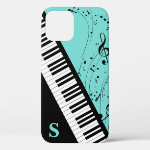Stilvolle Piano Keyboard Musiknoten Monogram Mint Case-Mate iPhone Hülle