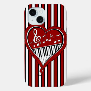 Stilvolle Piano-Musiknoten in Rot und Weiß Case-Mate iPhone Hülle
