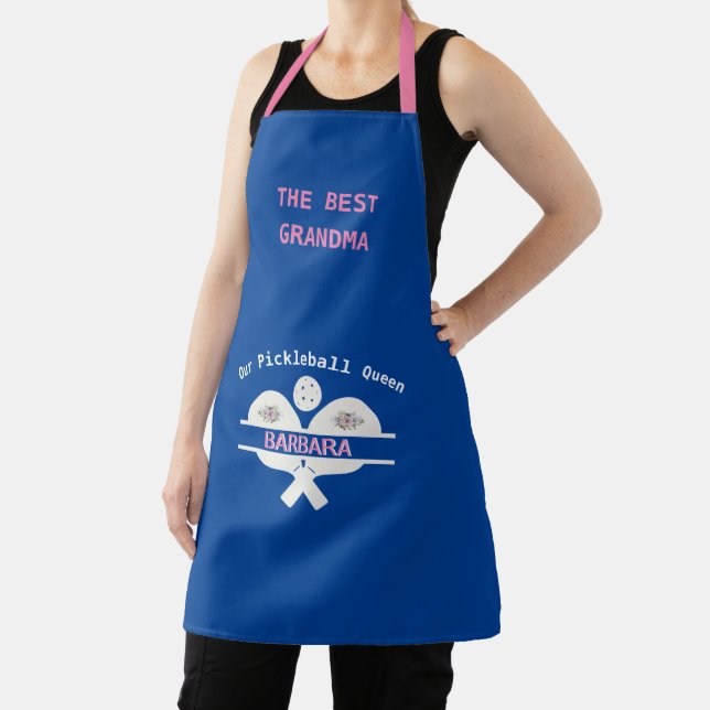 Stilvolle Pickleball Beste Grandma Vorname Schürze (InSitu)
