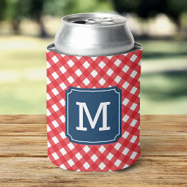 Stilvolle Picnic Red Gingham Personalize Monogram Dosenkühler