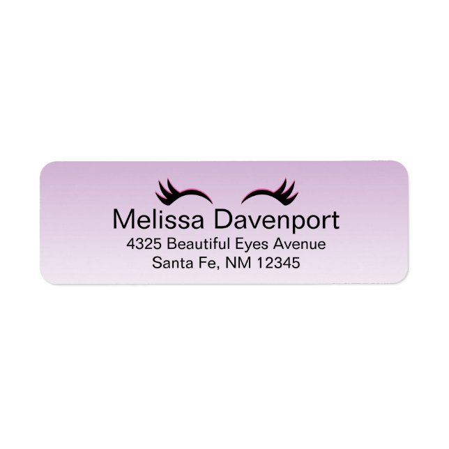 Stilvolle Pink & Black Eyelashes auf Lila Glanz (Vorne)