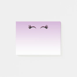 Stilvolle Pink & Black Eyelashes auf Lila Glanz Post-it Klebezettel