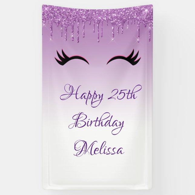 Stilvolle Pink & Black Eyelashes beim Drippen von  Banner (Vertikal)