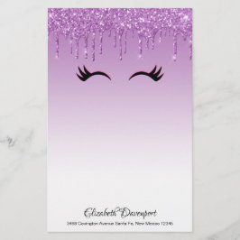 Stilvolle Pink & Black Eyelashes beim Drippen von  Briefpapier