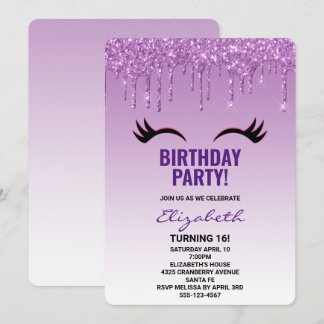 Stilvolle Pink & Black Eyelashes beim Drippen von Einladung