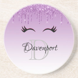 Stilvolle Pink & Black Eyelashes beim Drippen von  Getränkeuntersetzer