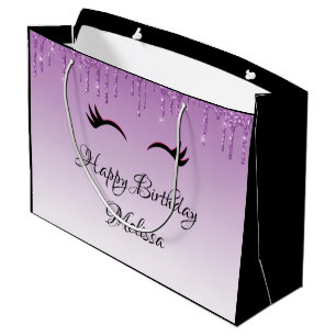 Stilvolle Pink & Black Eyelashes beim Drippen von  Große Geschenktüte