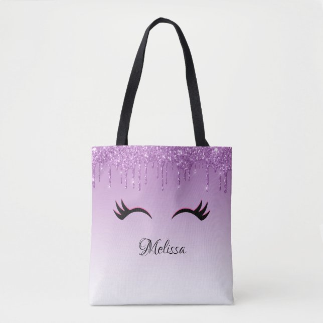 Stilvolle Pink & Black Eyelashes beim Drippen von  Tasche (Vorderseite)