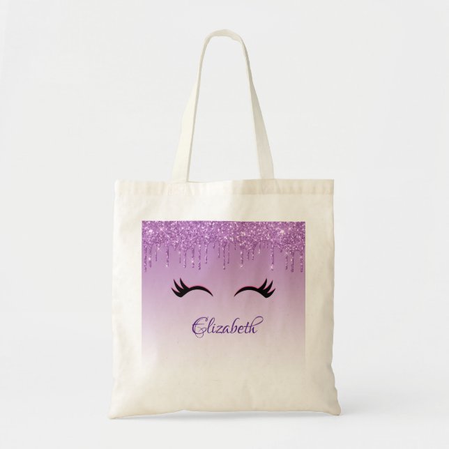 Stilvolle Pink & Black Eyelashes beim Drippen von  Tragetasche (Vorne)