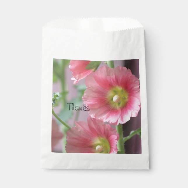 Stilvolle Pink Coral Favor Sleeve Geschenktütchen (Vorderseite)