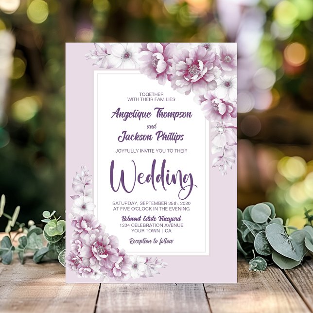 Stilvolle Pink Floral Wedding Einladung (Von Creator hochgeladen)