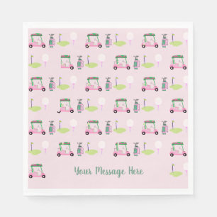 Stilvolle Pink Golf Design Personalisierte Botscha Serviette