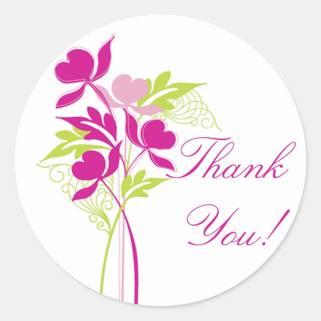 Stilvolle Pink & Green Bouquet Brautparty Sticker (Vorderseite)