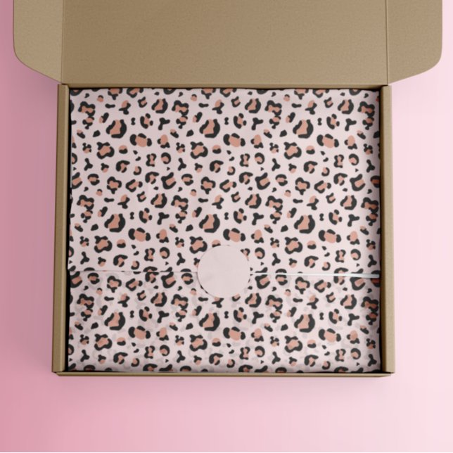 Stilvolle Pink Leopard Print Business Packaging Seidenpapier (Von Creator hochgeladen)