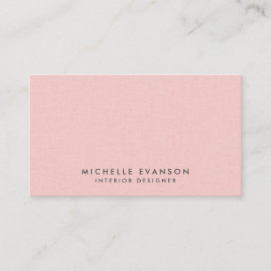 Stilvolle Pink Linen Minimalistisch Beruflich Visitenkarte
