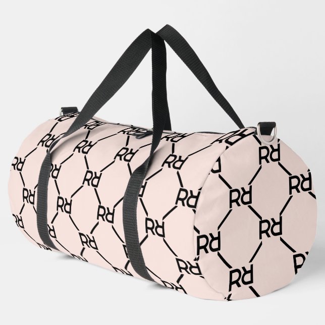Stilvolle Pink Monogram Name Girl's Initial Luxury Duffle Bag (Linke Ecke)