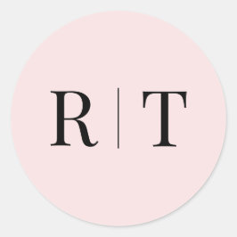 Stilvolle Pink Monogram Wedding Runder Aufkleber