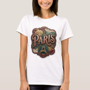 Stilvolle Pink PARIS 3D Text Kunst T-Shirt