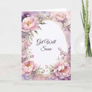 Stilvolle Pink Peony Watercolor wird gut Karte