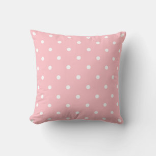 Stilvolle Pink White Polka Dots Template Hübsch Kissen