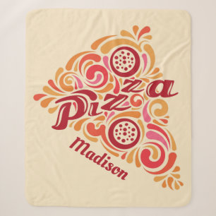 Stilvolle Pizza-individuelle Name-Decken Sherpadecke