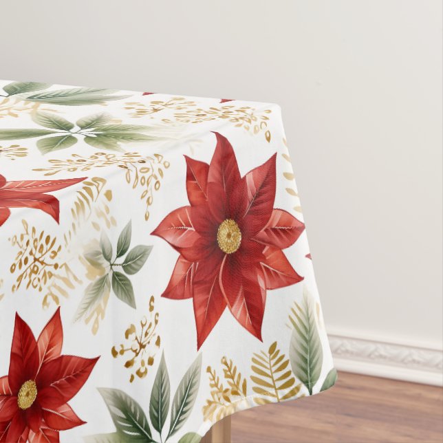 Stilvolle Poinsettia Blume Weihnachten Tischdecke (Beispiel)