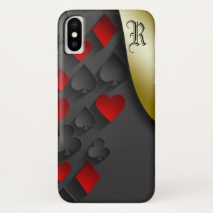 Stilvolle Poker-Anzug auf Black Monogram Case-Mate iPhone Hülle