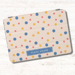 Stilvolle Polka Dots iPad Air Hülle<br><div class="desc">Ein blaues,  gelbes und rot farbiges Polka-Dots-Notizbuch ist niedlich.</div>