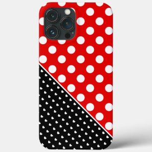 Stilvolle Polka Dots Rot, Schwarz und Weiß Case-Mate iPhone Hülle