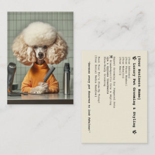 Stilvolle Poodle Grooming Session Visitenkarte