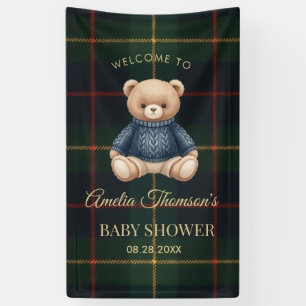 Stilvolle Preppy-Teddy-Bär-Baby-Party Banner