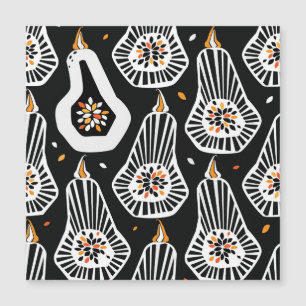 Stilvolle Pumpkins Saatgut: Nahtloses Design Magnetkarte