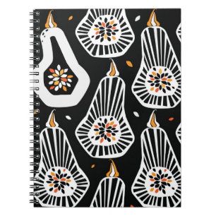 Stilvolle Pumpkins Saatgut: Nahtloses Design Notizblock