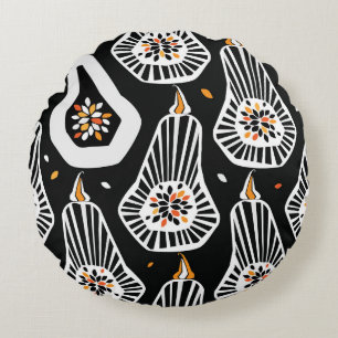 Stilvolle Pumpkins Saatgut: Nahtloses Design Rundes Kissen