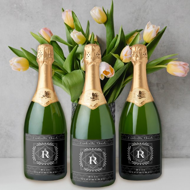 Stilvolle Rahmen Schwarz Monogram (Modern stylish Monogram Design. )