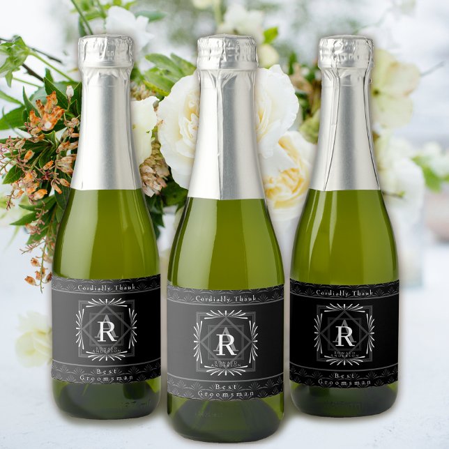 Stilvolle Rahmen Schwarz Monogram (Modern stylish Monogram Design. )