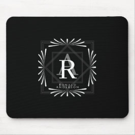 Stilvolle Rahmen Schwarz Monogram Mousepad