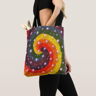 Stilvolle Rainbow Swirl Bubbles and Pearls Trageta Tasche
