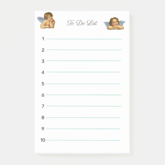 Stilvolle Raphael Cherubs auf Weiß Post-it Klebezettel (Vorderseite)