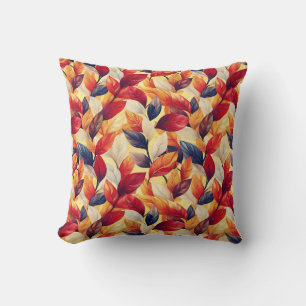 Stilvolle Red Brown Blue Herbst-Herbstlaub Kissen