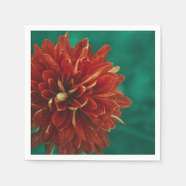 Stilvolle Red Chrysanthemum Blume Paper Napkin Serviette