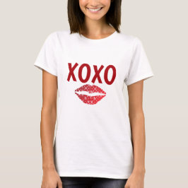 Stilvolle Red Color Lip XOXO T-Shirt
