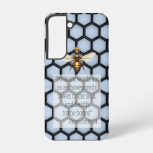 Stilvolle religiöse blaue schwarze Waben Königin B Samsung Galaxy Hülle