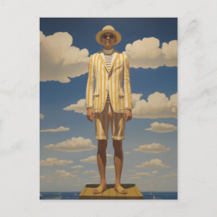 Stilvolle Retro Beachwear Striking Summer Fashion Postkarte