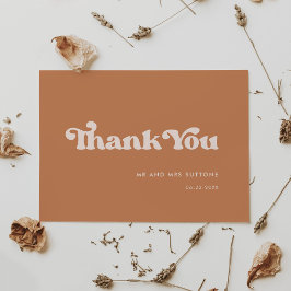 Stilvolle Retro-Braun-Zucker-Hochzeit Dankeskarte