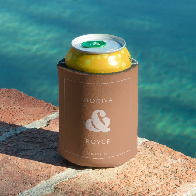 Stilvolle Retro-Braun-Zucker Hochzeit Dosenkühler (In Situ Pool)
