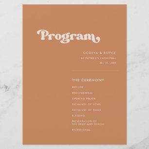 Stilvolle Retro-Braun-Zucker-Hochzeit Programm