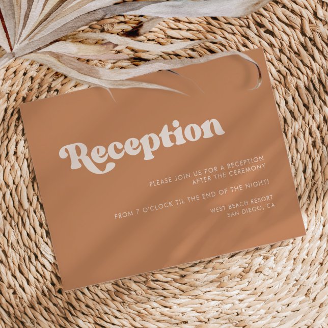 Stilvolle Retro-Braun-Zucker Hochzeitsempfang Einladung (Von Creator hochgeladen)