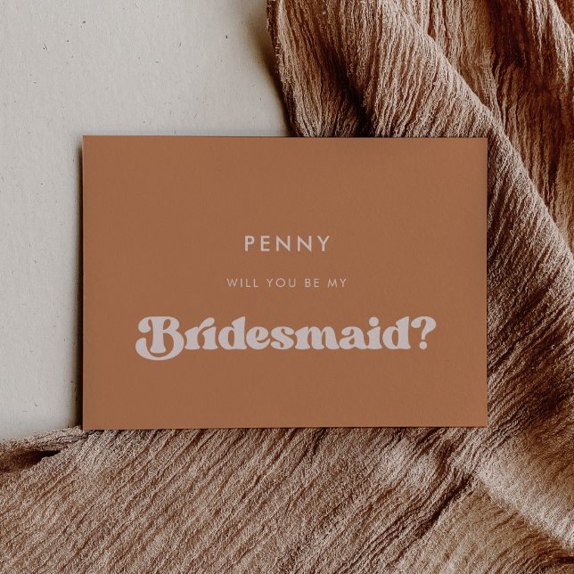 Stilvolle Retro-braune Zucker Bridesmaid-Vorschlag Einladung (Von Creator hochgeladen)